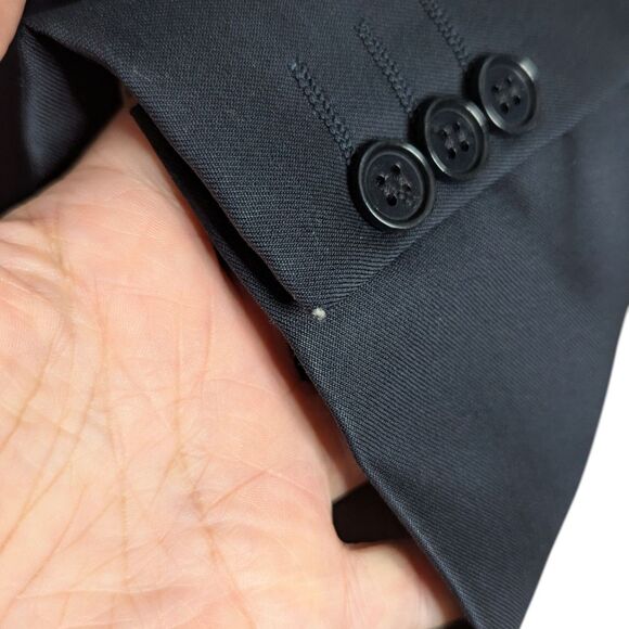 Canali Boyds Size 42R ? Black Italian Designer Blazer Sport Coat Normcore FLAWS - Picture 7 of 14